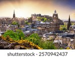 Edinburgh castle view from Calton hill, Scotland - UK