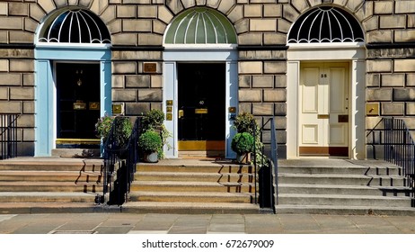 Edinburgh New Town, Featuring Many Neo Classical And Georgian Townhouses. Unesco World Heritage Site. Edinburgh Scotland UK. JULY 2017