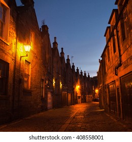 Edinburgh Night  Old Street In Scotland, UK