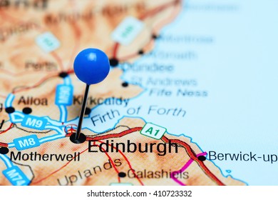 Edinburgh Pinned On A Map Of Scotland
