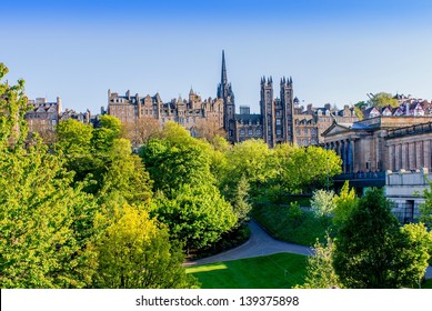 Edinburgh From The Princes Street Gardens. 