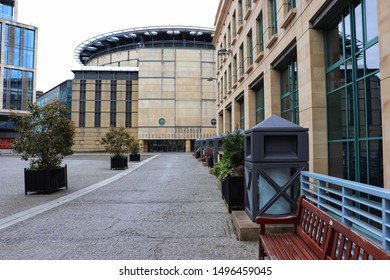 Edinburgh Scotland 08 March 2019: Courtyard Leading To The International Conference Centre