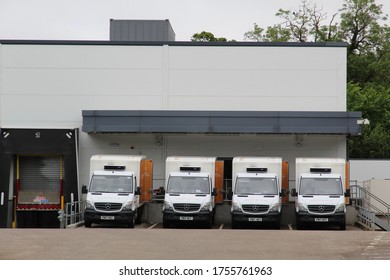 EDINBURGH, SCOTLAND - 14 June 2020 Sainsburys Delivery Van Fleet Outside A Large Supermarket Branch