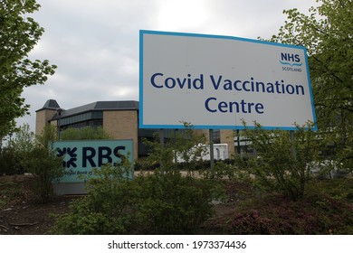 EDINBURGH, SCOTLAND - 14 May 2021 Scottish NHS Covid Vaccination Centre At The Former RBS Building In The South Gayle Area Of Edinburgh