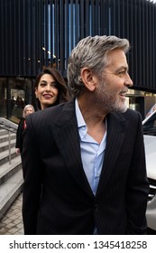 Edinburgh, Scotland, 14th March 2019, George and Amal Clooney visit McEwan Hall at The University of Edinburgh for a charity event.