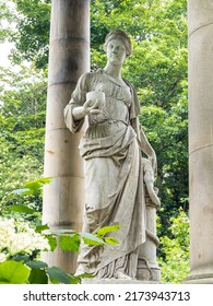 Edinburgh, Scotland - 15 June 2022.  Walk of Leith.  Statue of Hygeia at St Bernard's Well
