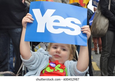 Edinburgh, Scotland 21 September 2013 - Second Scottish Independence Referendum March From The Royal Mile To Calton Hill