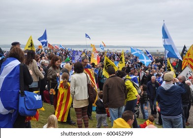 Edinburgh, Scotland 21 September 2013 - Second Scottish Independence Referendum March From The Royal Mile To Calton Hill