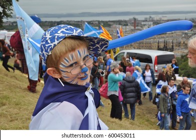 Edinburgh, Scotland 21 September 2013 - Second Scottish Independence Referendum March From The Royal Mile To Calton Hill