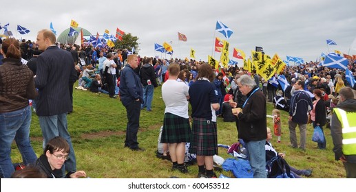 Edinburgh, Scotland 21 September 2013 - Second Scottish Independence Referendum March From The Royal Mile To Calton Hill