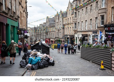 Edinburgh, Scotland - August 2022 - Strike Action: Disruption To Waste Services