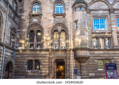 Edinburgh, Scotland - January 15, 2020: Facade Of Old Medical School Building, Edinburgh University