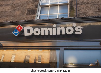 Edinburgh, Scotland - January 6 2021: Domino's Location On Raeburn Place In Stockbridge, Edinburgh. Domino's Is One Of The World's Largest Pizza Chains.