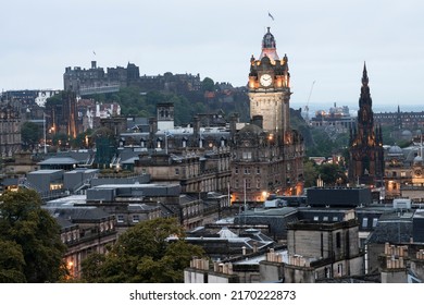 Edinburgh, Scotland - June 24, 2019: Amazing view of beautiful and eerie Edinburgh city centre