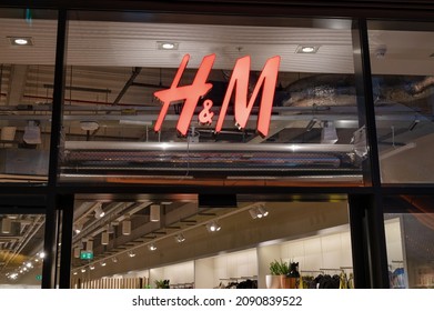 Edinburgh, Scotland- Nov 21, 2021:  The Sign For HM Store In Edinburgh.