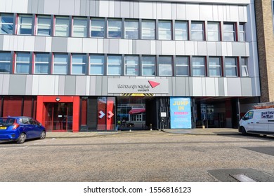 Edinburgh, Scotland / UK - 08 18 2019: Edinburgh Napier University (ENU) Buildings