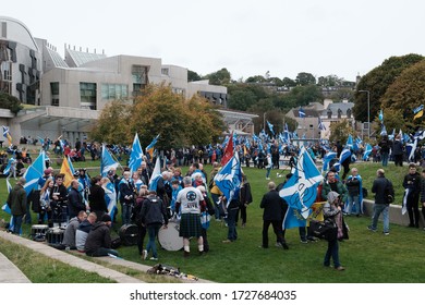 Edinburgh, Scotland / UK - October 5th 2019: Scottish Independence March Through Edinburgh