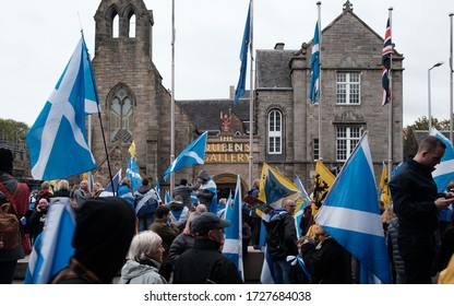 Edinburgh, Scotland / UK - October 5th 2019: Scottish Independence March Through Edinburgh