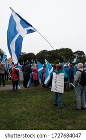 Edinburgh, Scotland / UK - October 5th 2019: Scottish Independence March Through Edinburgh