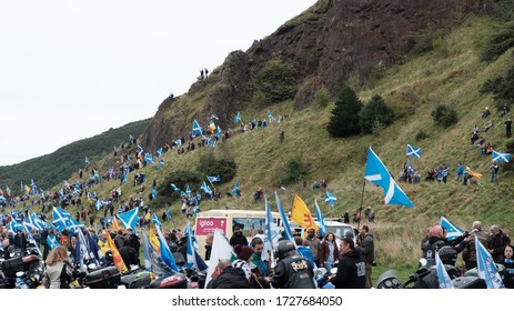 Edinburgh, Scotland / UK - October 5th 2019: Scottish Independence March Through Edinburgh