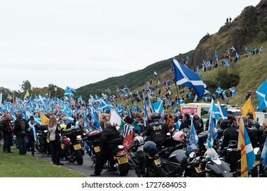 Edinburgh, Scotland / UK - October 5th 2019: Scottish Independence March Through Edinburgh