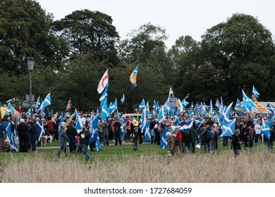 Edinburgh, Scotland / UK - October 5th 2019: Scottish Independence March Through Edinburgh