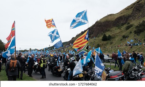 Edinburgh, Scotland / UK - October 5th 2019: Scottish Independence March Through Edinburgh