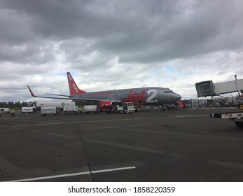 Edinburgh, The UK - April 13th, 2020 - This Is Low Budget Flight At Edinburgh Airport