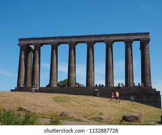 EDINBURGH, UK - CIRCA JUNE 2018: The Scottish National Monument on Calton Hill