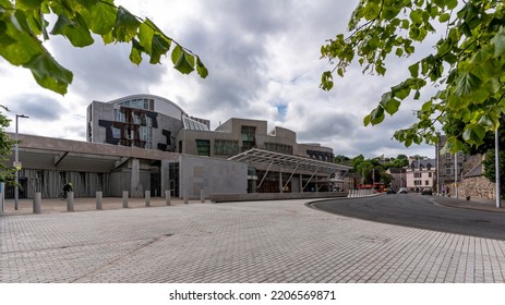 EDINBURGH, UK - JUNE, 2022: Scottish Parliament Building. Designed By Architect Enric Miralles.