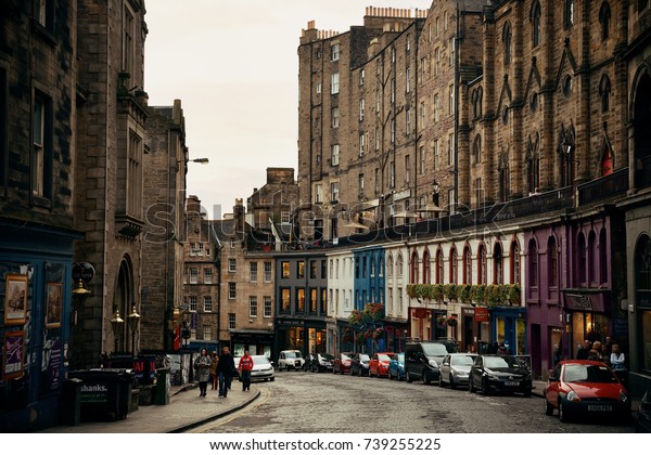 EDINBURGH, UK -
OCT 8: City street view with traffic on October 8, 2013 in
Edinburgh. As the capital city of Scotland, it is the largest
financial centre after London in the
UK.