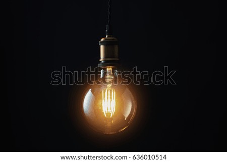 Edison Lightbulb on black background