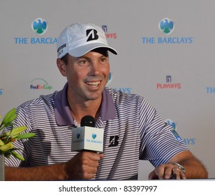 EDISON,NJ-AUGUST 23: Matt Kuchar Answers Questions From The Press At The Barclays 2011 Pre-tournament Press Conference. Edison, NJ, August 23, 2011