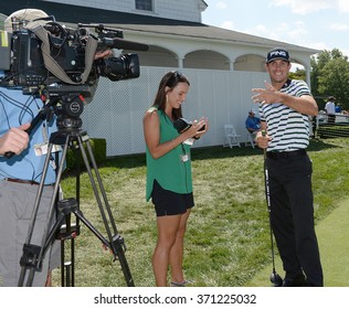 EDISON,NJ-AUGUST 26:Billy Horschel Talks To The Media During The Barclays Pro-Am Held At The Plainfield Country Club In Edison,NJ,August 26,2015.