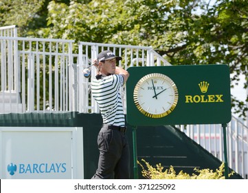 EDISON,NJ-AUGUST 26:Billy Horschel  Watches His Shot During The Barclays Pro-Am Held At The Plainfield Country Club In Edison,NJ,August 26,2015.