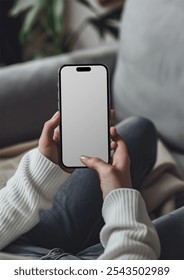 Editable smartphone mockup design, Customizable blank screen, JPG HQ Image