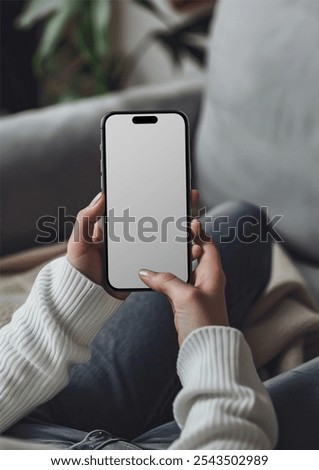 Editable smartphone mockup design, Customizable blank screen, JPG HQ Image