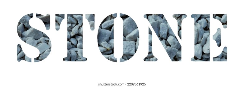 Editable Text Effect - Stone Age Rock Style .word Stone Made With Small Rocks .