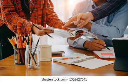 Editor team meeting  plan for magazine edit team of creative in Publisher office. - Shutterstock ID 1362627341