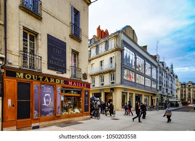 Editorial: 9th March 2018: Dijon, France. Street view, sunny day, city center