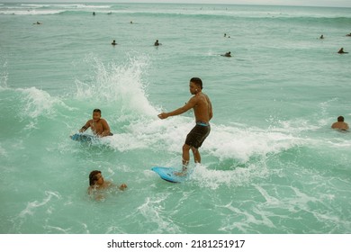 Editorial Content From People Surfing In Oahu, Honolulu, Hawai, 2022