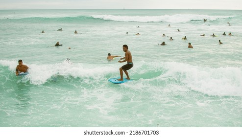 Editorial Content From People Surfing In Oahu, Honolulu, Hawai, 2022