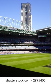 Editorial, Crowd At Australian Rules Football Stadium