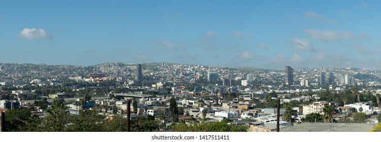 Editorial: March 22, 2019 - The City Of Tijuana, Mexico, Taken From A Hill Overlooking The Buildings And Architecture Of This Mexican Border Town. 