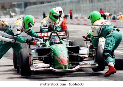 EDITORIAL - Pit Stop During Molson Indy Car Racing