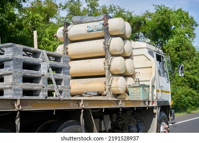 Editorial Use Only; A Truck On A Rural Road Powered By Compressed Liquid Nitrogen Gas, Taken At Buriram, Thailand, In July 2022.