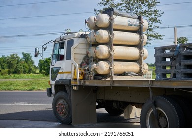 Editorial Use Only; A Truck On A Rural Road Powered By Compressed Liquid Nitrogen Gas, Taken At Buriram, Thailand, In July 2022.