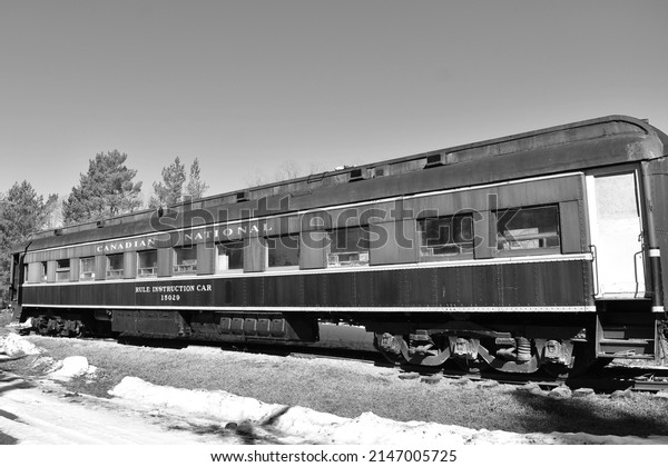 Edmonton, Alberta, Canada - 04-06-2022: Black And\
White - Vintage Passenger\
Car