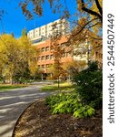 Edmonton, Alberta - October 13, 2024: Buildings and scenery on the campus of the University of Alberta in Edmonton
