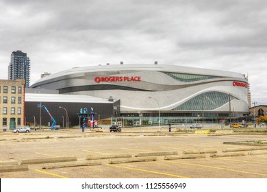 EDMONTON, ALBERTA/CANADA- OCTOBER 10, 2017: The Rogers Place, Home To NHL Edmonton Oilers